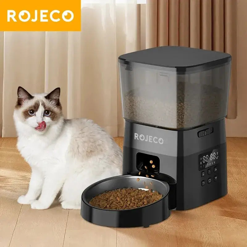 Comedouro Automático ROJECO Premium Botão – Controle Inteligente, Ração Seca Gatos Cães | Caprili Shop - capriolishop - 1