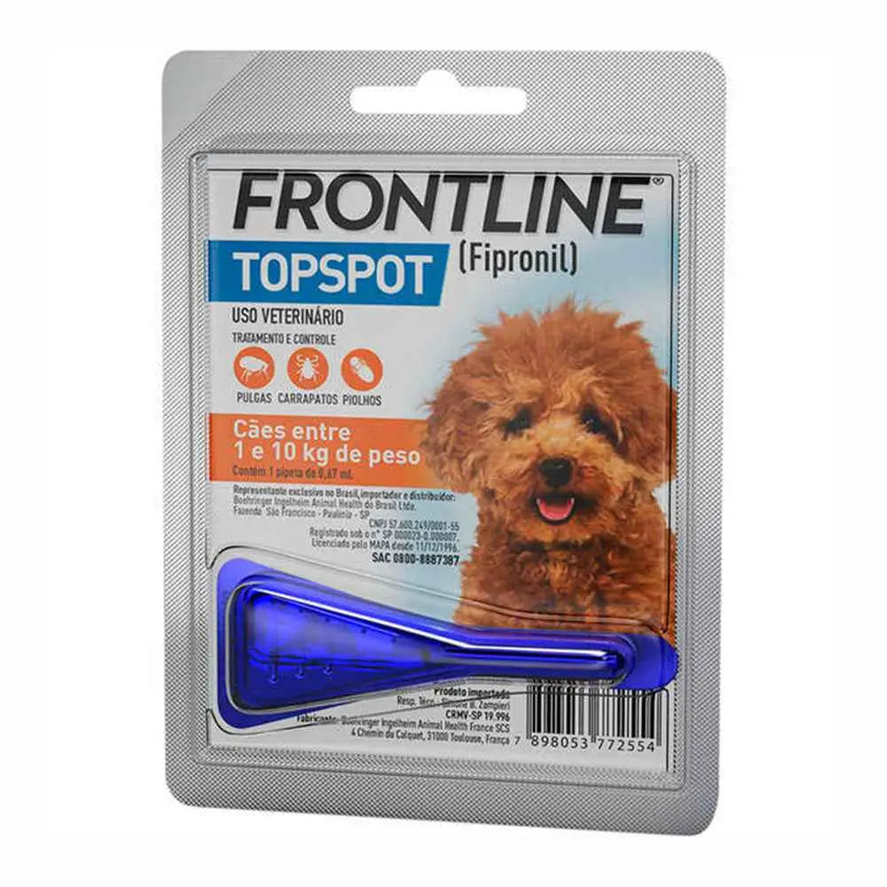 Antipulgas e Carrapatos Frontline Topspot 1 Pipeta 10kg | Caprioli Shop antipulgas para cachorro