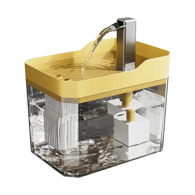 Bebedouro Automático Silencioso para Gatos Água Fresca e Pura | Caprioli Shop bebedouro gato Yellow