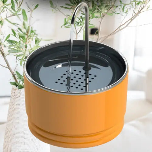 Bebedouro fonte Inox para Pets 1.8L Hidratação Premium | Caprioli Shop bebedouro gato Laranja