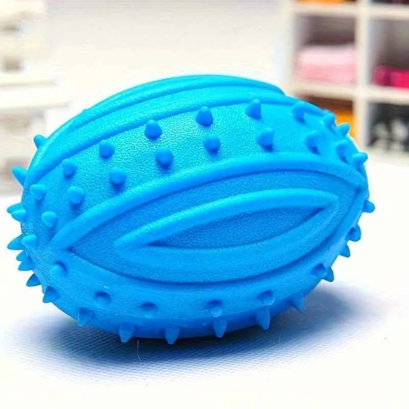 Bola de Rugby TPR para Cães Resistentes e Coloridas | Caprioli Shop brinquedo cães AZUL