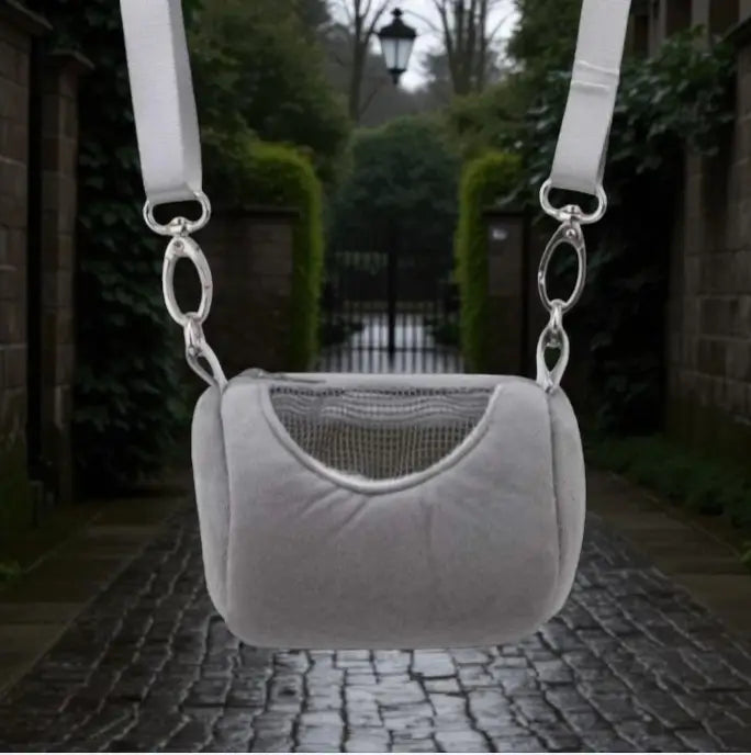 Bolsa Crossbody Cilíndrica Portátil Hamster| Caprioli Inter Transporte de Roedor gray