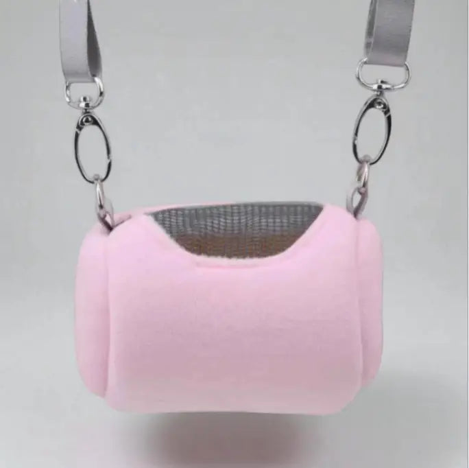 Bolsa Crossbody Cilíndrica Portátil Hamster| Caprioli Inter Transporte de Roedor Pink
