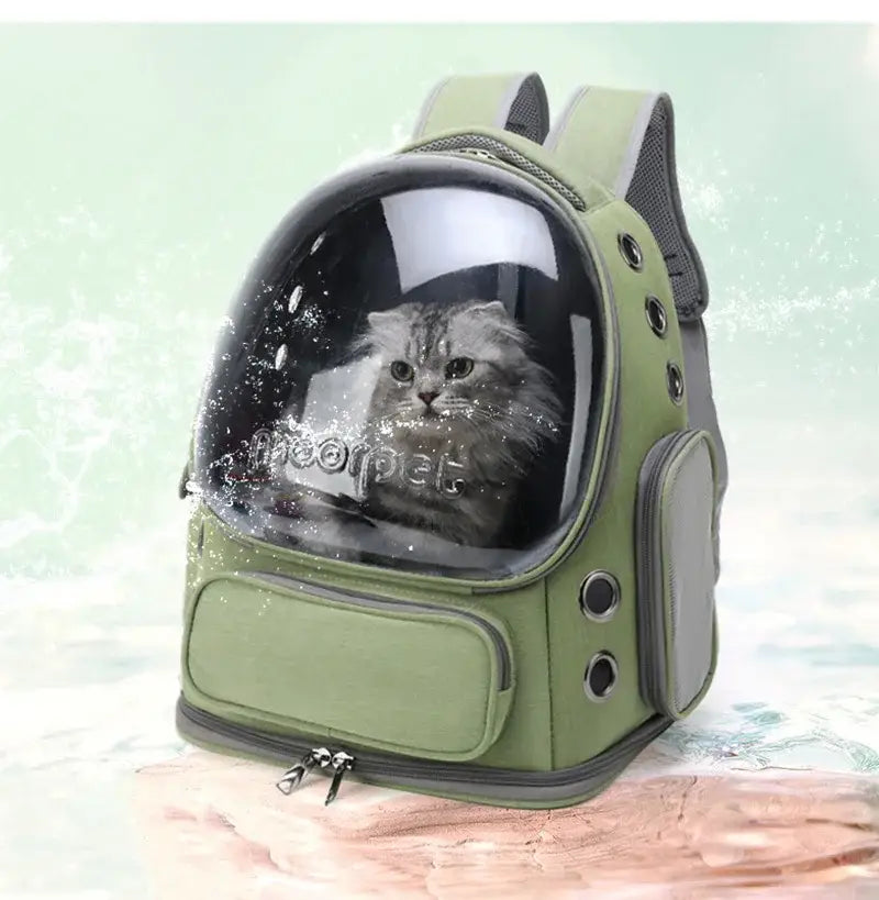 Bolsa Mochila Transparente para Gatos Resistente Ventilada Impermeável | Caprioli Shop transporte