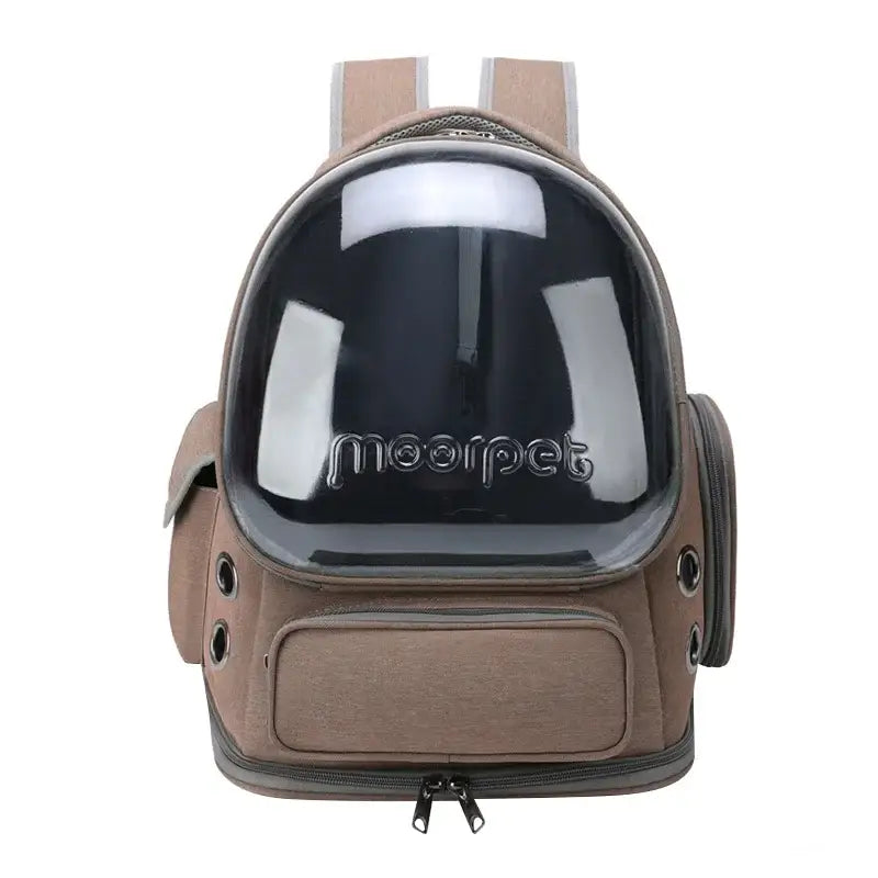 Bolsa Mochila Transparente para Gatos Resistente Ventilada Impermeável | Caprioli Shop transporte Marrom