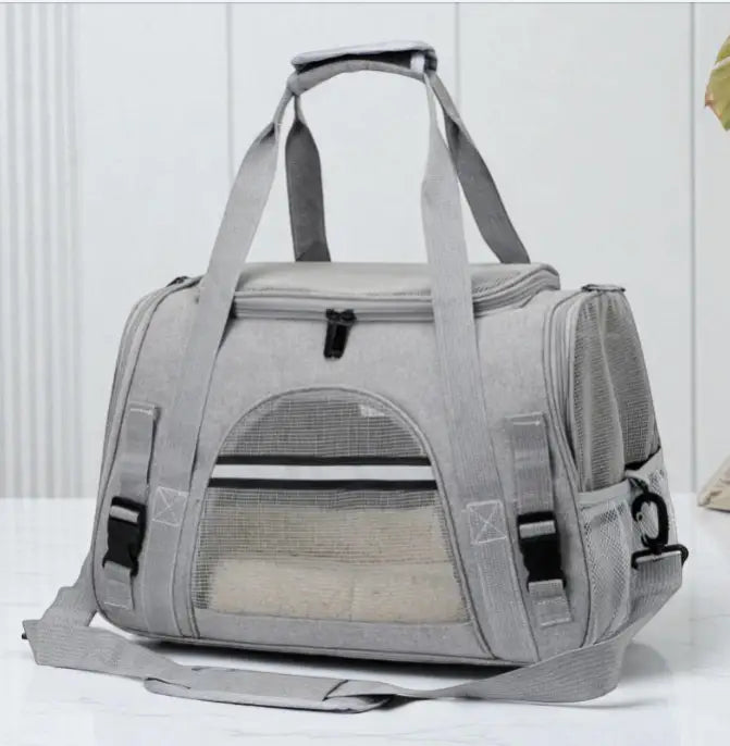 Bolsa de Transporte para Gatos Dobrável Ventilação Conforto e Segurança | Caprioli Inter Cinza
