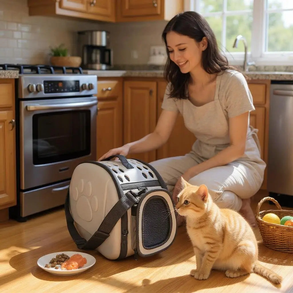 Bolsa Transporte Pet Respiratória Estilo e Conforto | Caprioli Shop transporte para gatos 33X28X42 Tecido