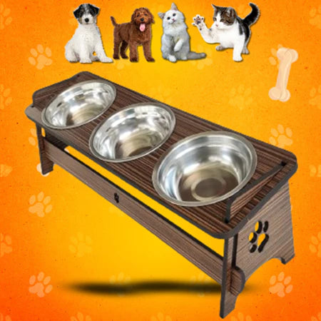 Comedouro Triplo Elevado para Pets - Conforto e Estilo | Caprioli