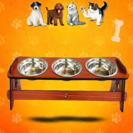 Comedouro Triplo Elevado para Pets - Conforto e Estilo | Caprioli