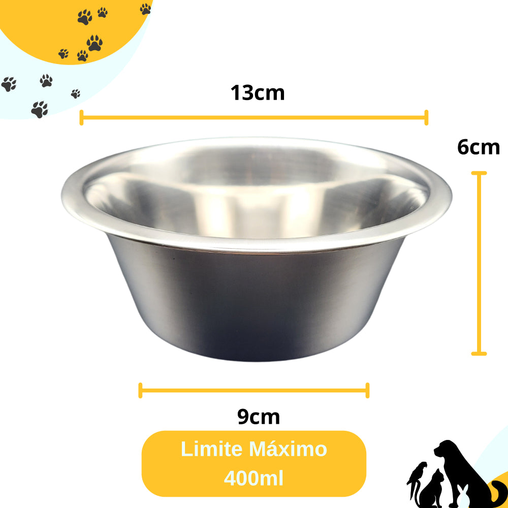 Comedouro Antiderrapante Inox 400ml - Sofisticação e Praticidade | Caprioli