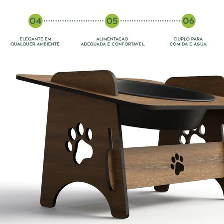 Comedouro Elevado em MDF para Pets - Conforto e Estilo | Caprioli