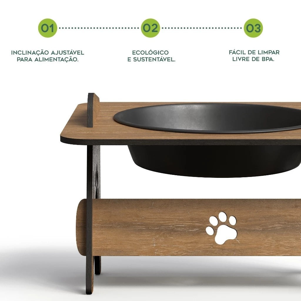 Comedouro Elevado em MDF para Pets - Conforto e Estilo | Caprioli