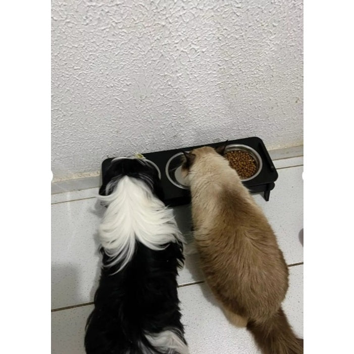 Comedouro Triplo Elevado para Pets - Conforto e Estilo | Caprioli