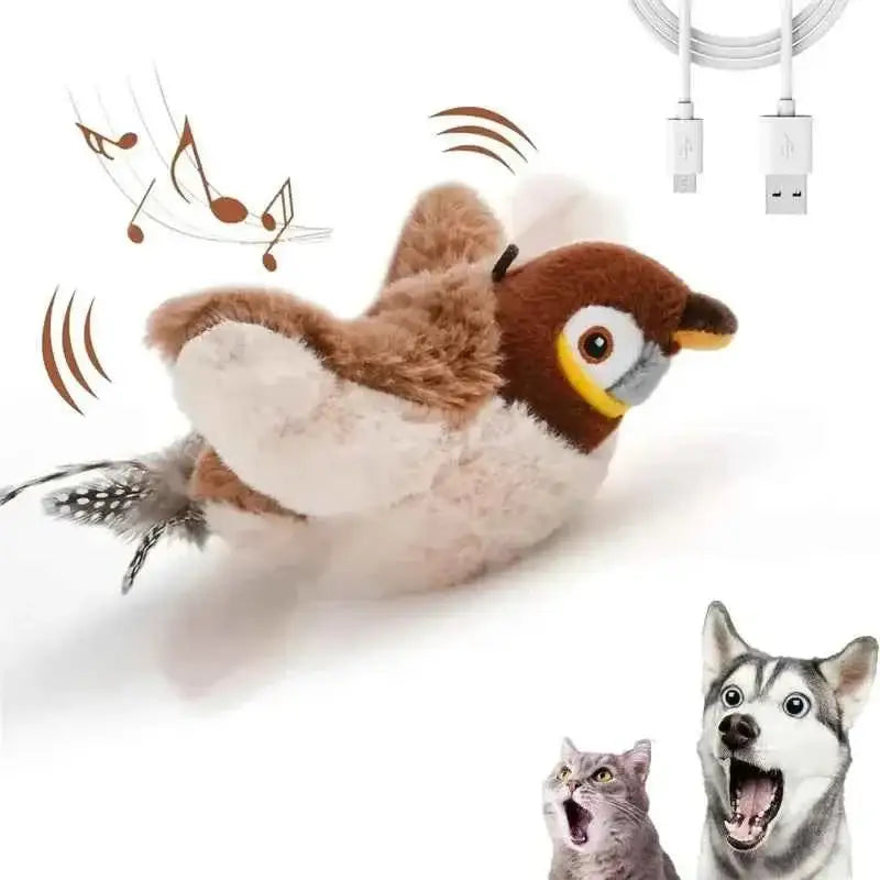 Brinquedo Interativo Elétrico para Gatos com Catnip | Caprioli Inter brinquedos gatos Flapping Bird