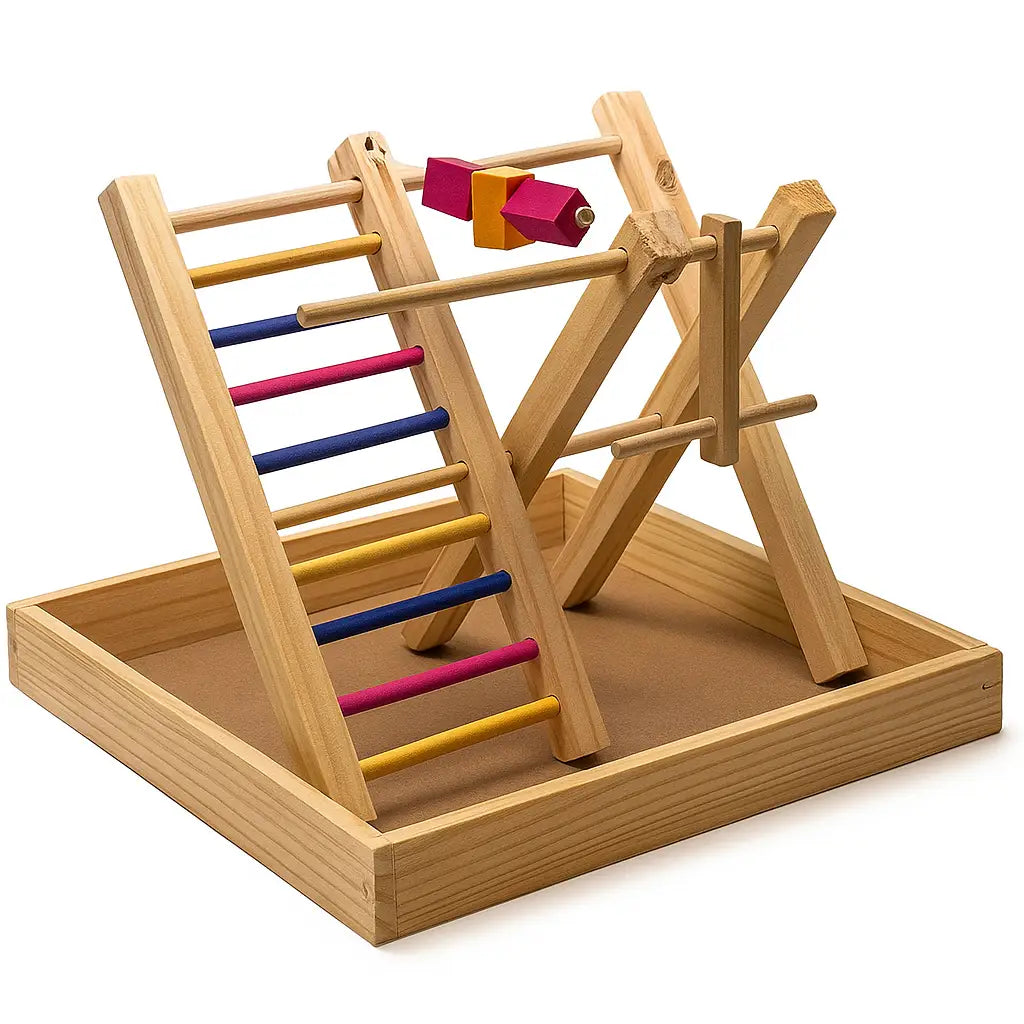 Brinquedo Playground Madeira Twister para Calopsita Periquito Hamster | Caprioli Shop - Brinquedo Playground L