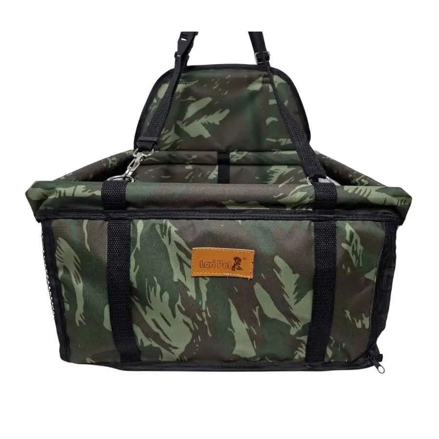 Cadeirinha Pet de Carro Conforto e Segurança | Caprioli Shop bolsa transporte CAMUFLADO