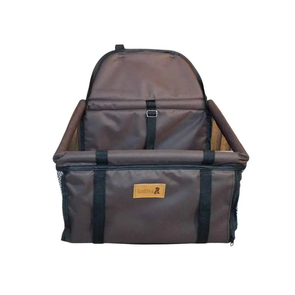 Cadeirinha Pet de Carro Conforto e Segurança | Caprioli Shop bolsa transporte MARROM
