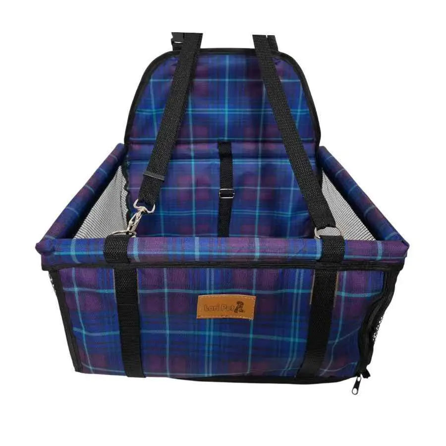 Cadeirinha Pet de Carro Conforto e Segurança | Caprioli Shop bolsa transporte XADREZ