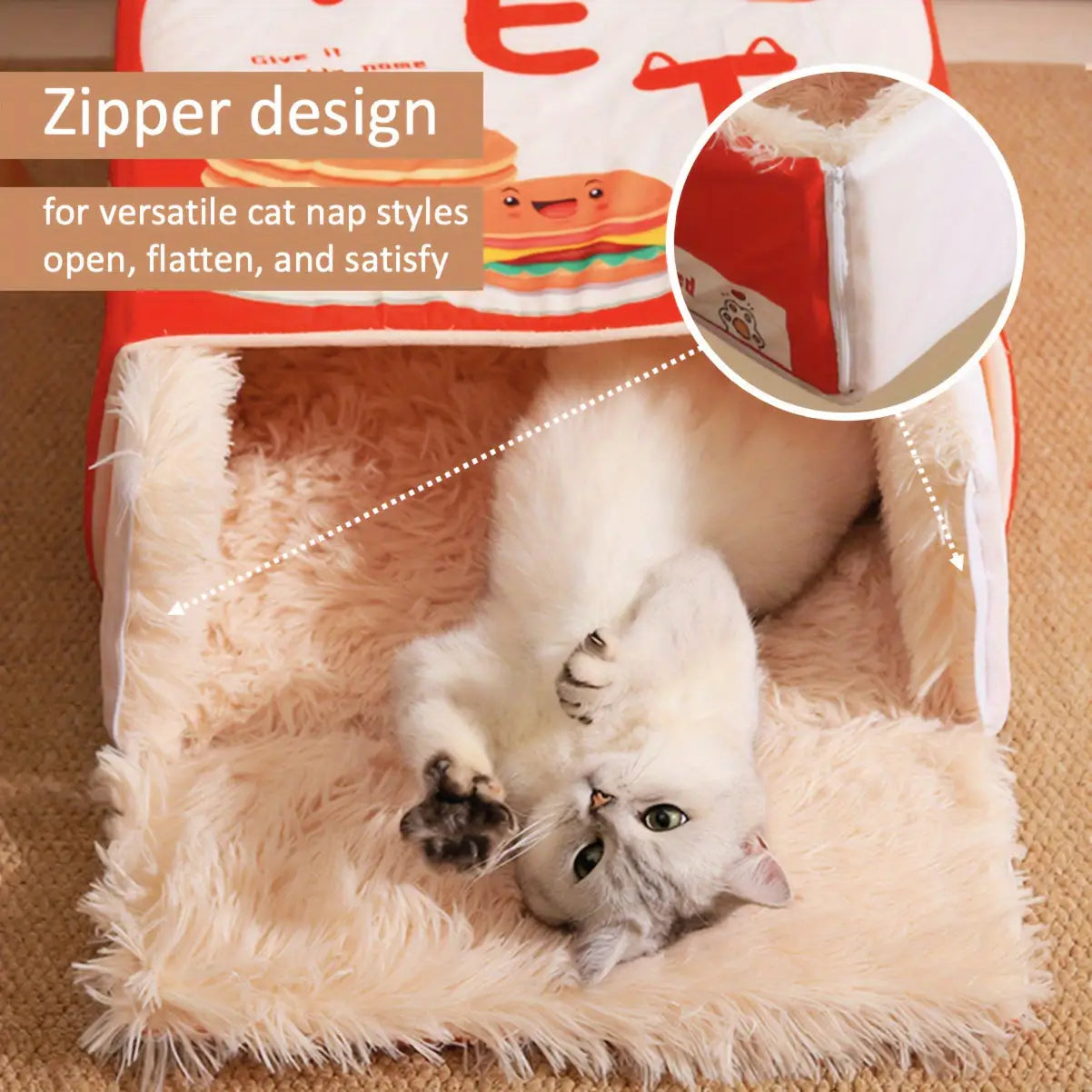 Cama de gato retangular - Conforto aconchegante para felinos | Caprili Inter - brinquedos gatos