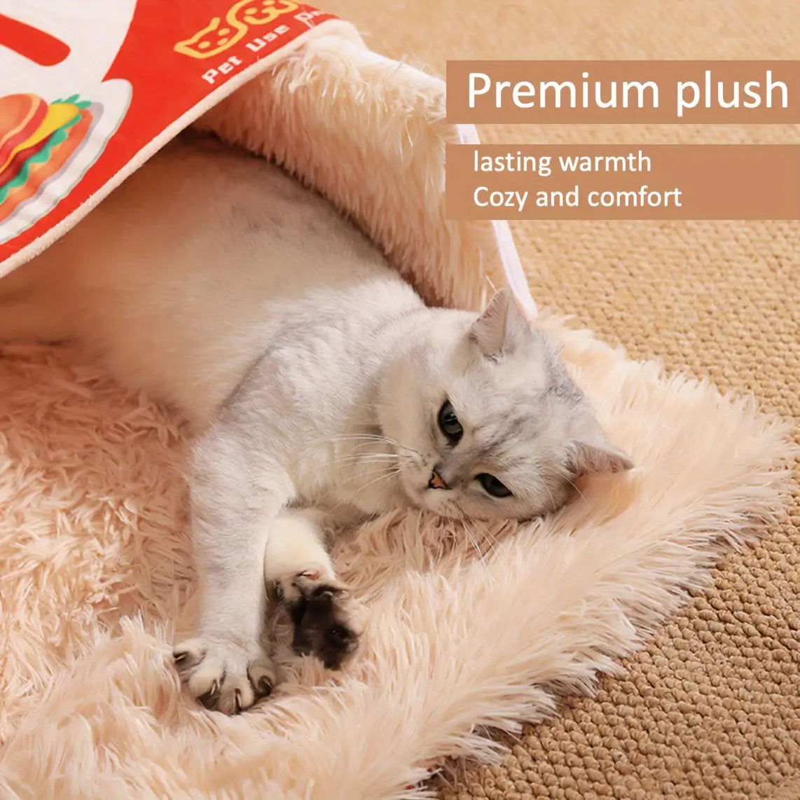 Cama de gato retangular - Conforto aconchegante para felinos | Caprili Inter - brinquedos gatos