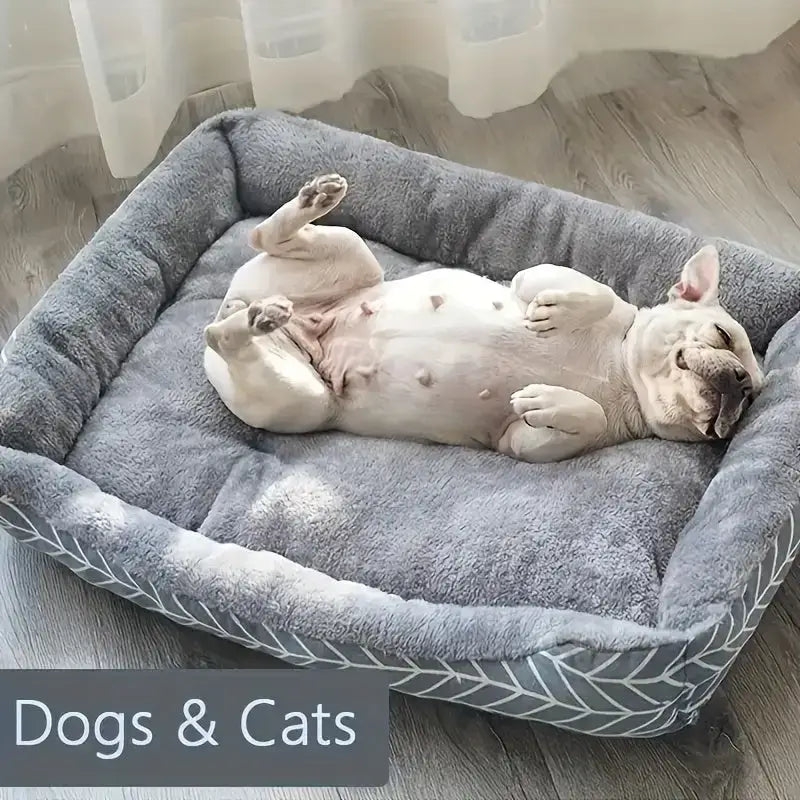 Cama para Gatos e Cães Pequenos Xadrez Cinza em Poliéster Quente | Caprioli Inter Caminha casinha Cachorro
