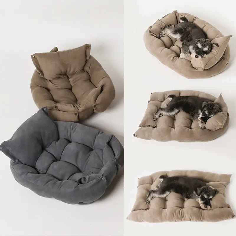 Cama Multifuncional para Pets com 3 Usos e Veludo – Tamanhos P a GG | Caprioli Inter Caminha casinha Cachorro