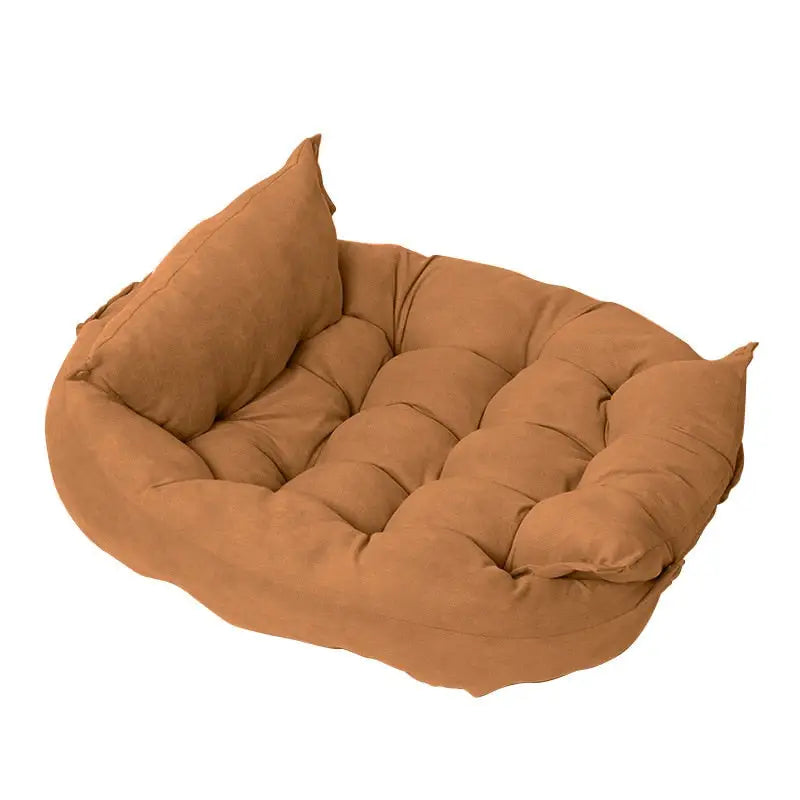 Cama Multifuncional para Pets com 3 Usos e Veludo – Tamanhos P a GG | Caprioli Inter Caminha casinha Cachorro Chocolate