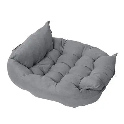 Cama Multifuncional para Pets com 3 Usos e Veludo – Tamanhos P a GG | Caprioli Inter Caminha casinha Cachorro Cinza