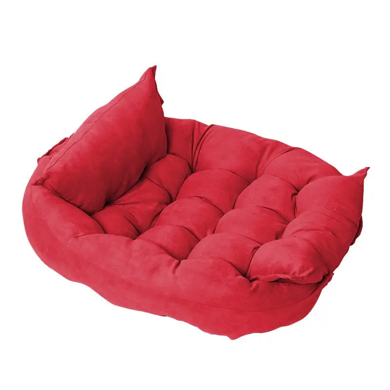 Cama Multifuncional para Pets com 3 Usos e Veludo – Tamanhos P a GG | Caprioli Inter Caminha casinha Cachorro Vermelho