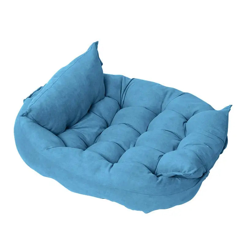 Cama Multifuncional para Pets com 3 Usos e Veludo – Tamanhos P a GG | Caprioli Inter Caminha casinha Cachorro Azul claro