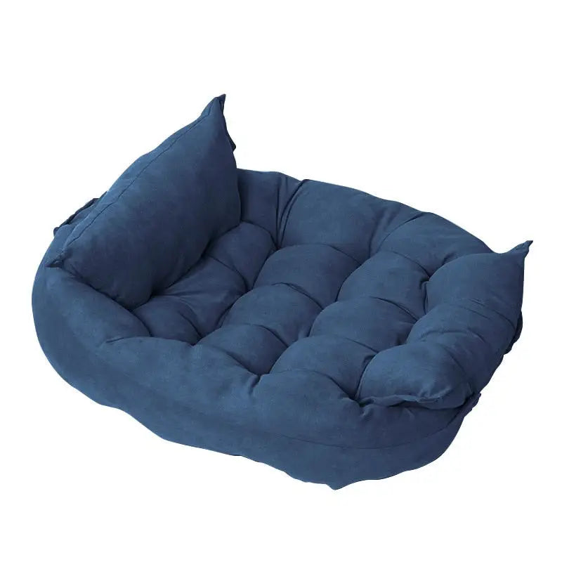 Cama Multifuncional para Pets com 3 Usos e Veludo – Tamanhos P a GG | Caprioli Inter Caminha casinha Cachorro Azul