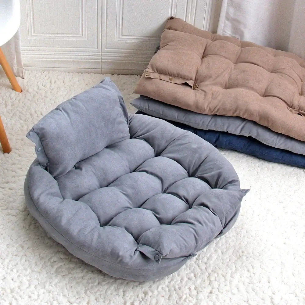 Cama Multifuncional para Pets com 3 Usos e Veludo – Tamanhos P a GG | Caprioli Inter Caminha casinha Cachorro