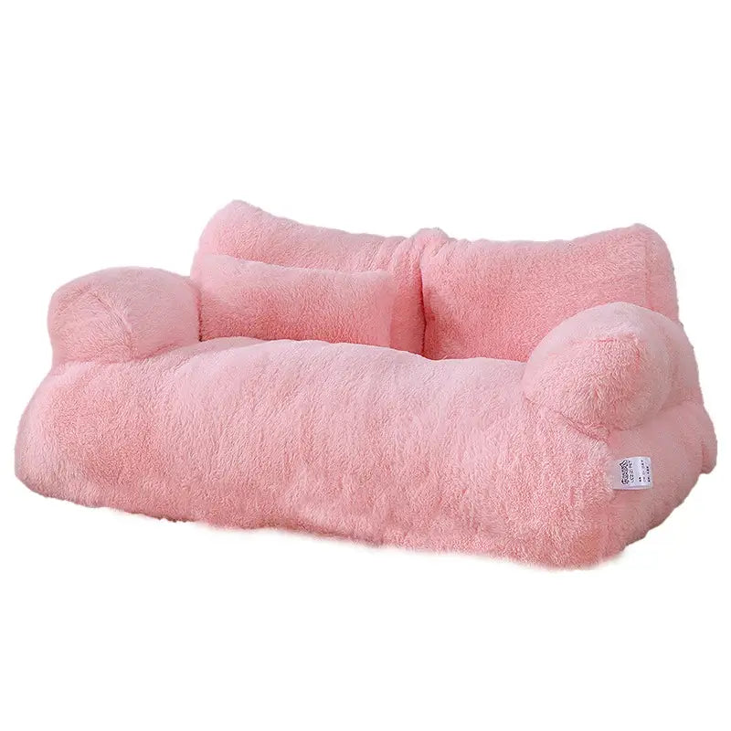 Cama sofá pet removível antiderrapante em coral | Caprioli Inter Acessórios para Pets Rosa / M 55x38x18cm