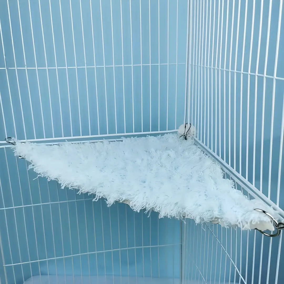 Cama Suspensa Triangular Pelúcia para Pássaros Pequenos | Caprioli Inter Brinquedos e Acessórios gaiola Azul
