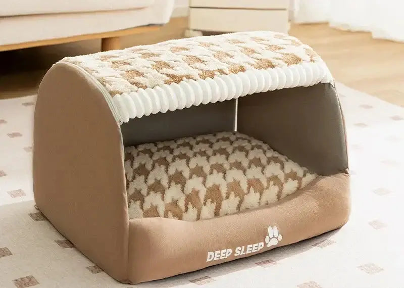 Cama Toquinha Pet com Almofada Removível e Fácil de Montar | Caprioli Inter Caminha casinha para Cachorro Marrom / P