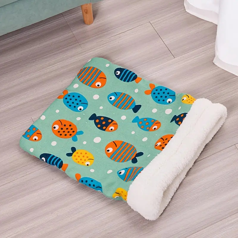 Caminha tipo Saco de dormir para Gatos | Caprioli Inter caminhas e casinhas gatos Peixe Impresso / M (recomendado