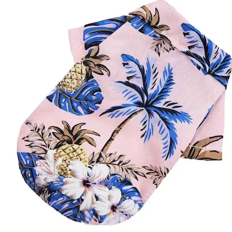 Camisa Havaiana para Cães Estilo e Conforto de Verão | Caprioli Shop Acessórios Pets Pink Coconut tree / P