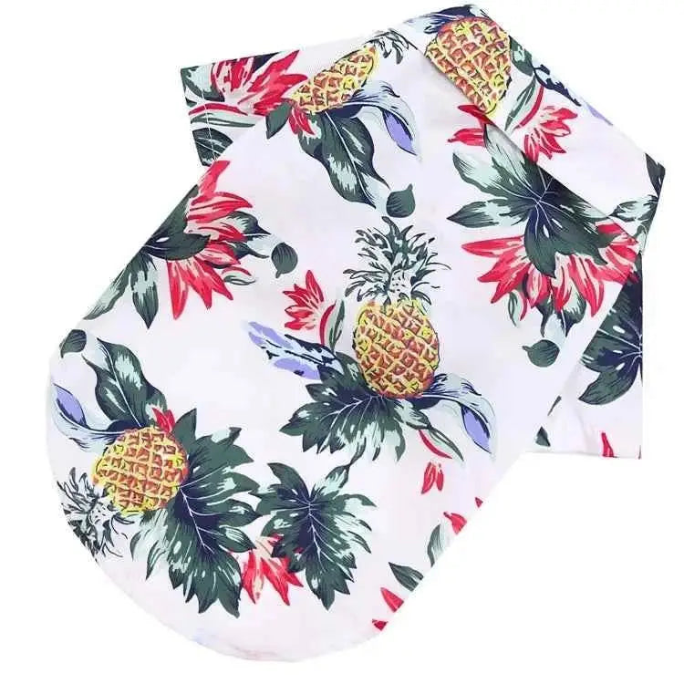 Camisa Havaiana para Cães Estilo e Conforto de Verão | Caprioli Shop Acessórios Pets White Pink Pineapple / P
