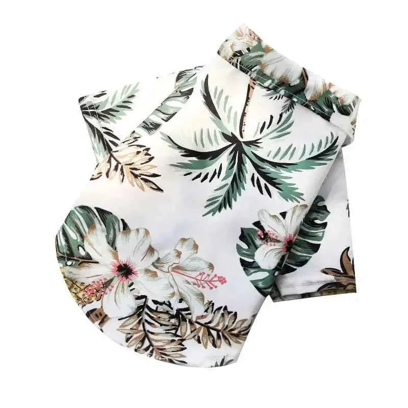 Camisa Havaiana para Cães Estilo e Conforto de Verão | Caprioli Shop Acessórios Pets White Coconut tree / P
