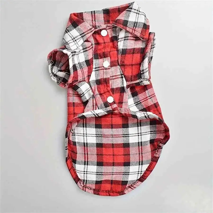 Casaco xadrez sofisticado para Gatos | Caprioli Shop Acessórios Pets Vermelho / M
