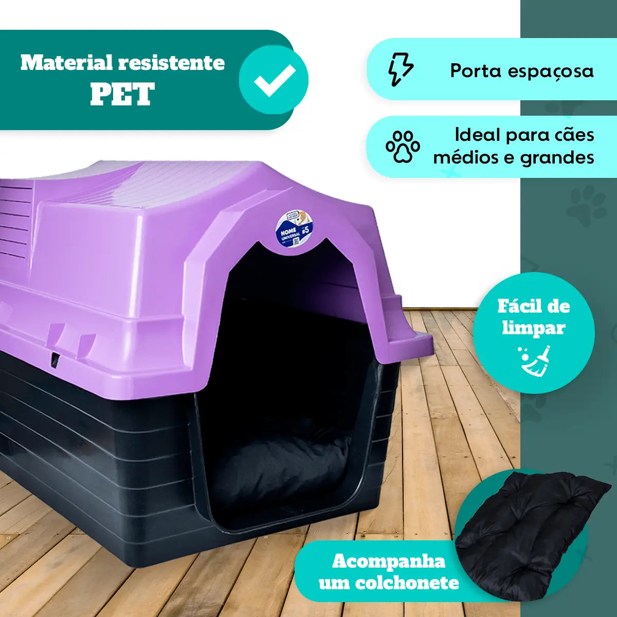 Casinha Para Cachorro N5 Azul + COLCHONETE Caprioli Shop Casa para cachorro