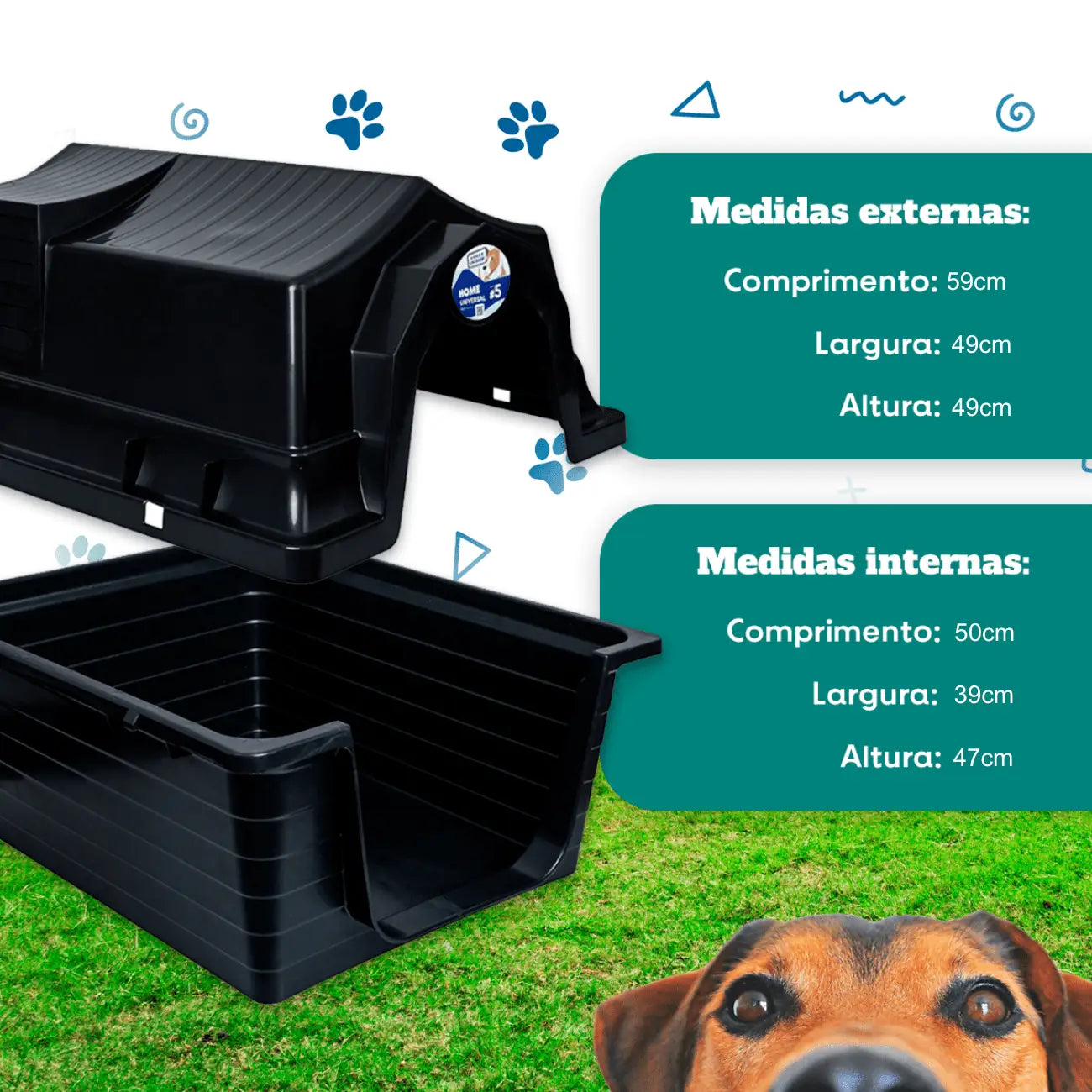 Casinha Para Cachorro N5 Azul + COLCHONETE Caprioli Shop Casa para cachorro