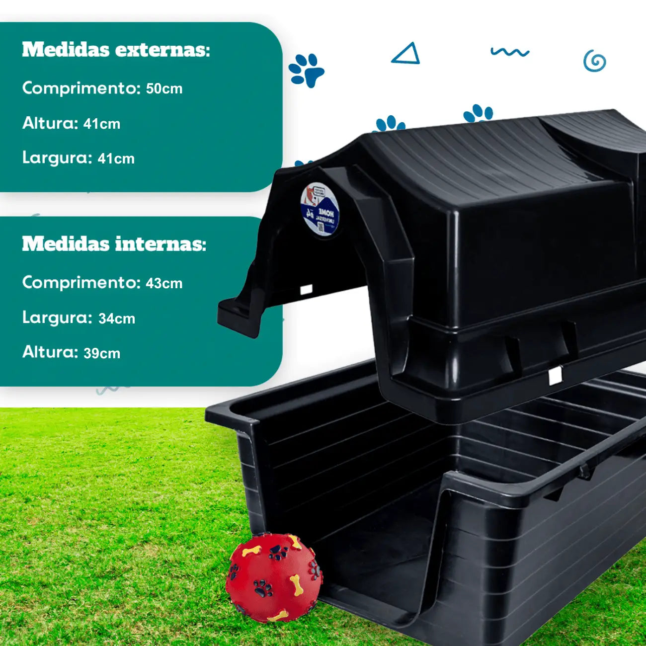 Casinha para Cães N4 Cinza com Proteção UV | Conforto e Segurança Caprioli Shop Casa cachorro