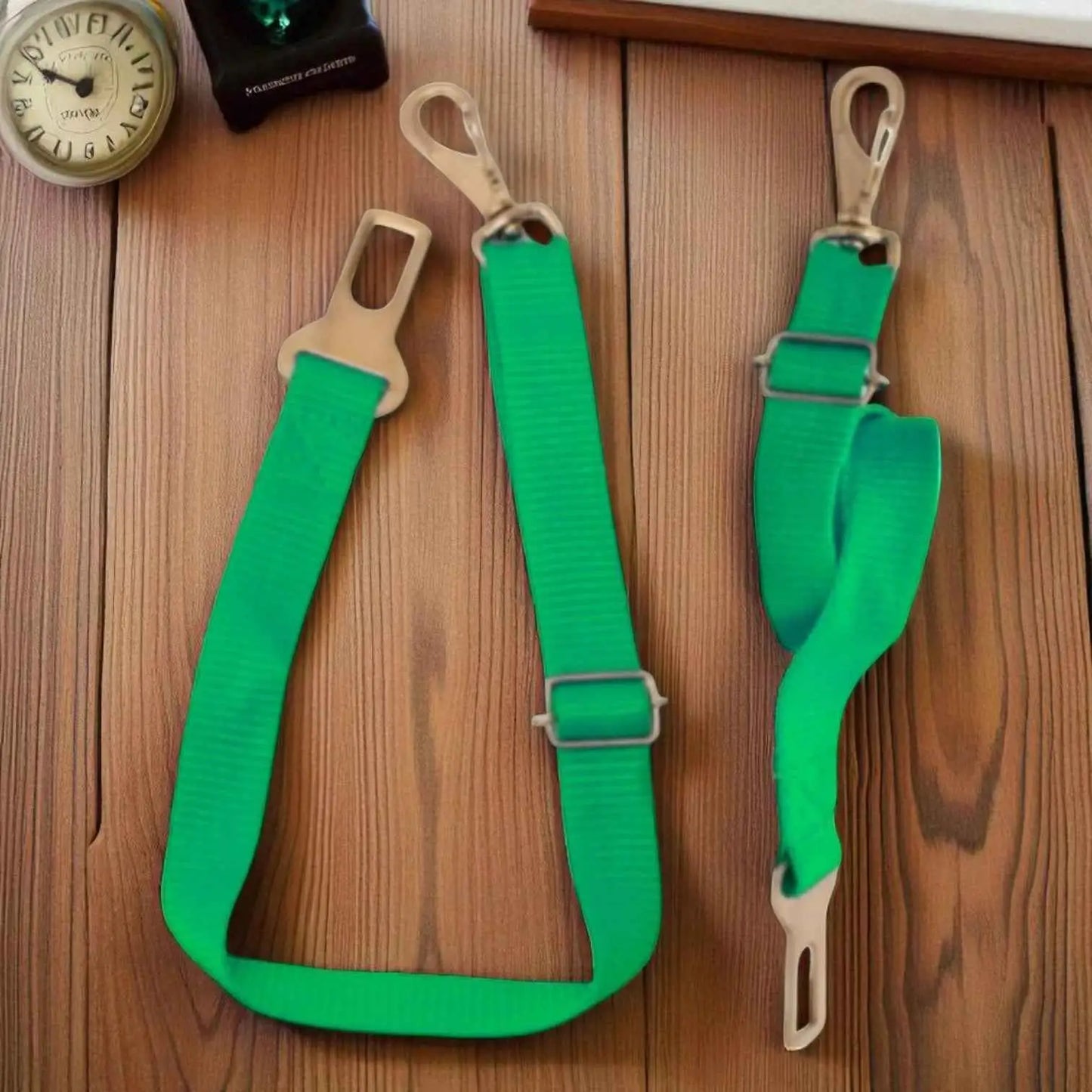 Cinto de Segurança Ajustável para Pets Viagens Seguras | Caprioli Shop VERDE NEON