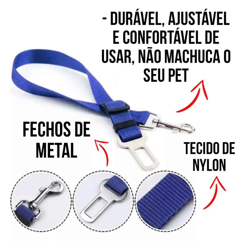 Cinto de Segurança Ajustável para Pets Viagens Seguras | Caprioli Shop