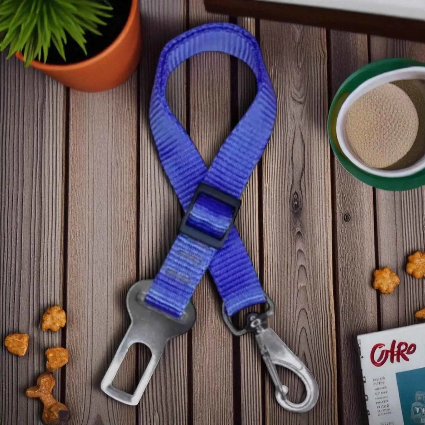 Cinto de Segurança Ajustável para Pets Viagens Seguras | Caprioli Shop AZUL