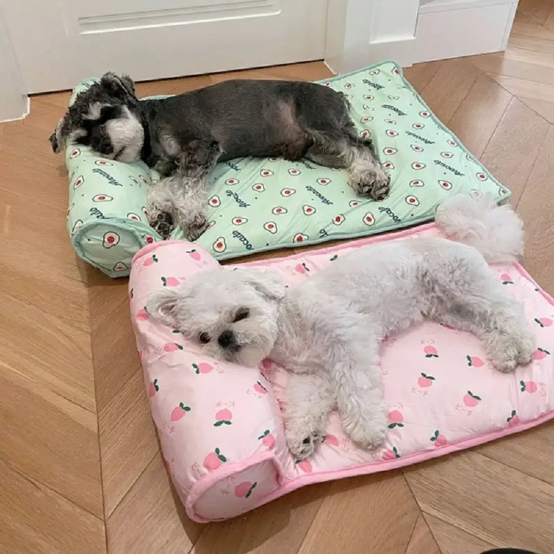 Colchão Gelado Antiderrapante para Pets com Travesseiro | Caprioli inter Caminha e casinha Cachorro