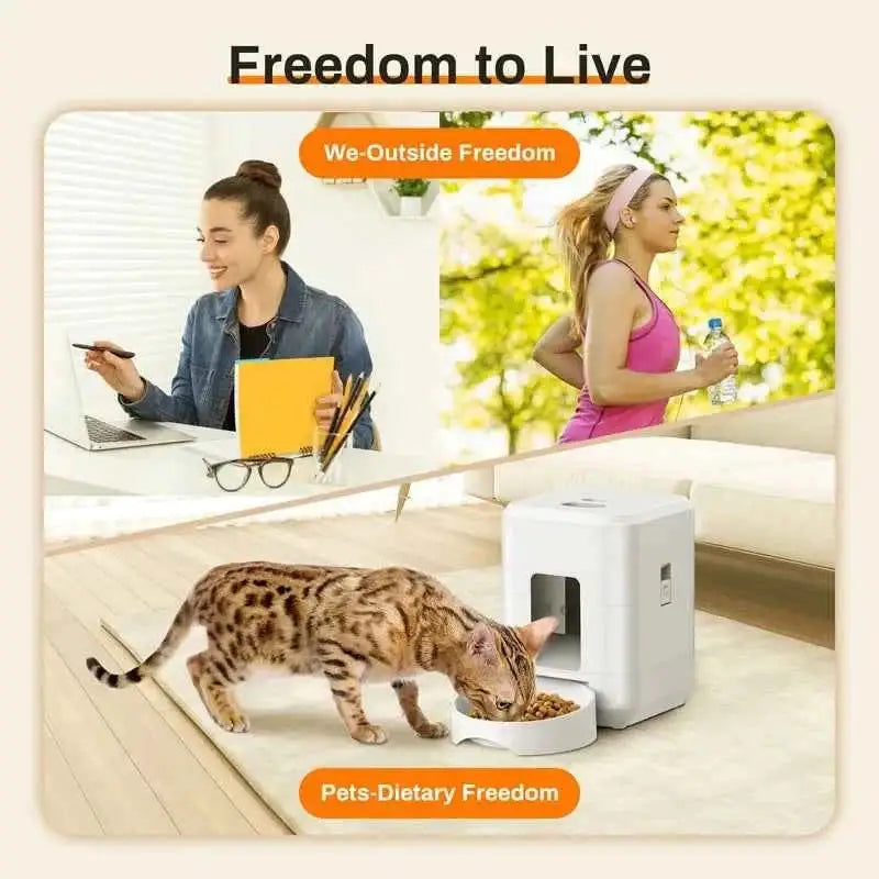 Comedouro Automático Inteligente 2L Wi Fi para Cães e Gatos com Controle Smart Life – Caprili Inter comedouro bebedouro