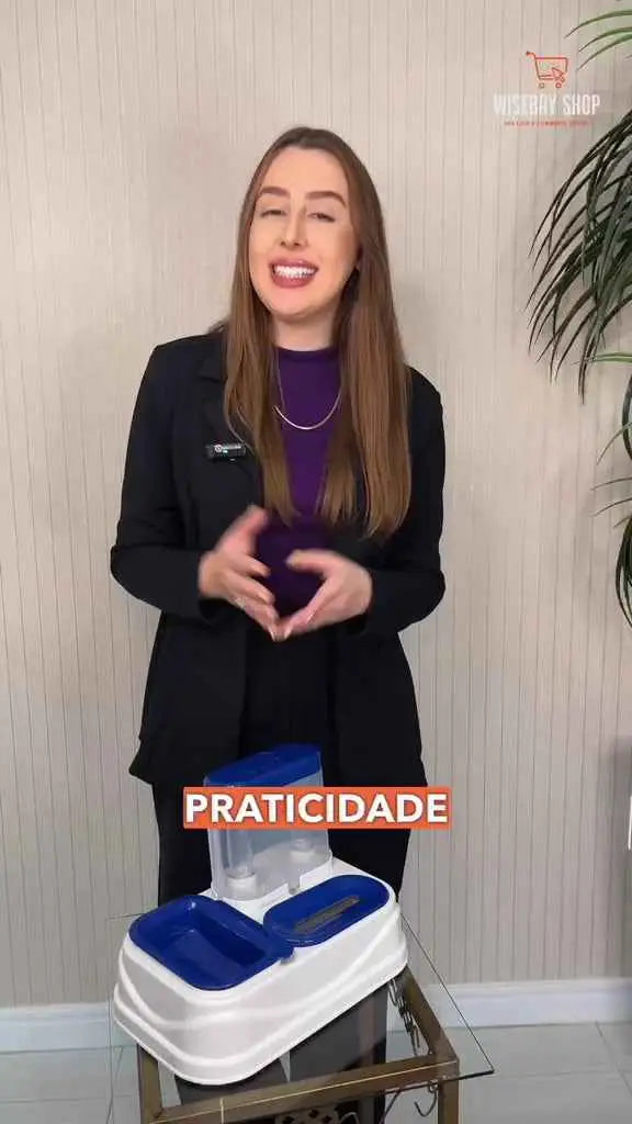 Comedouro e Bebedouro 2 em 1 para Pets | Caprioli Shop comedouro e bebedouro