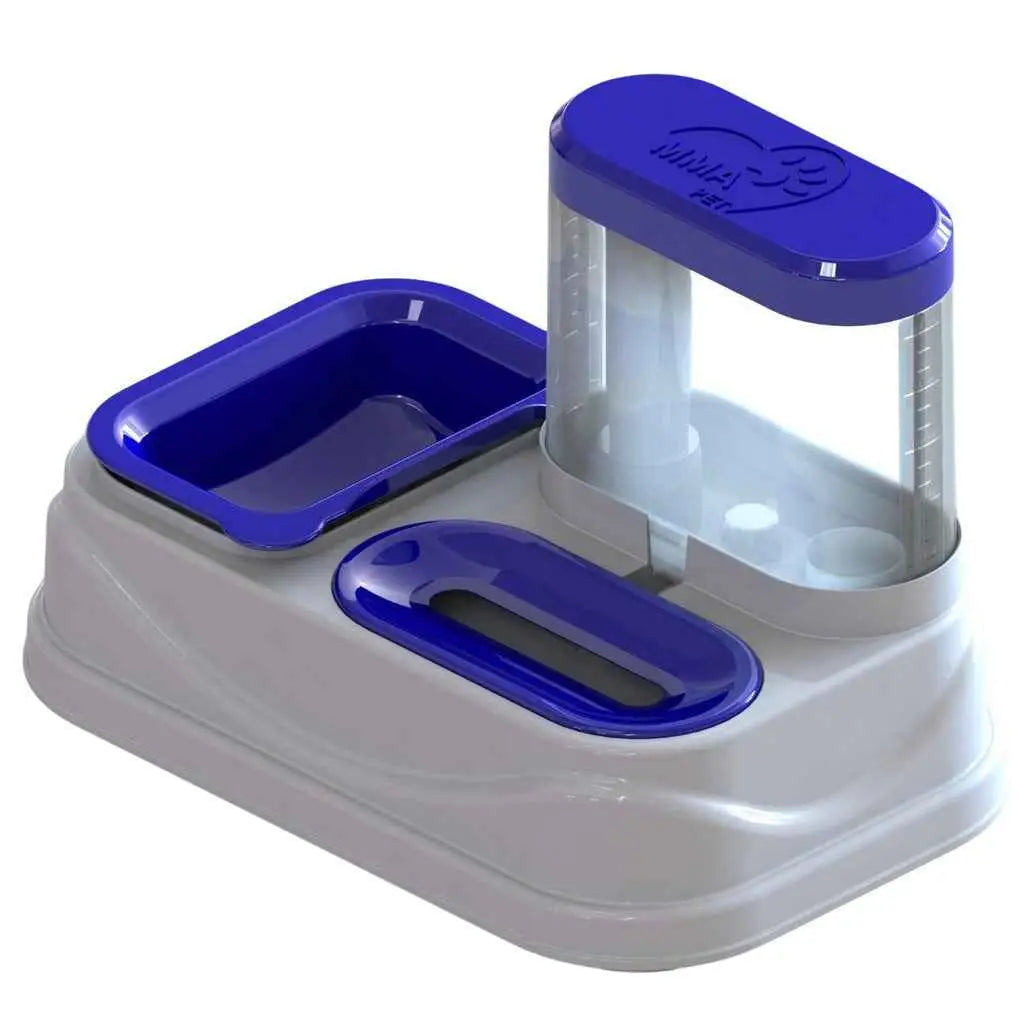 Comedouro e Bebedouro 2 em 1 para Pets | Caprioli Shop Azul comedouro e bebedouro